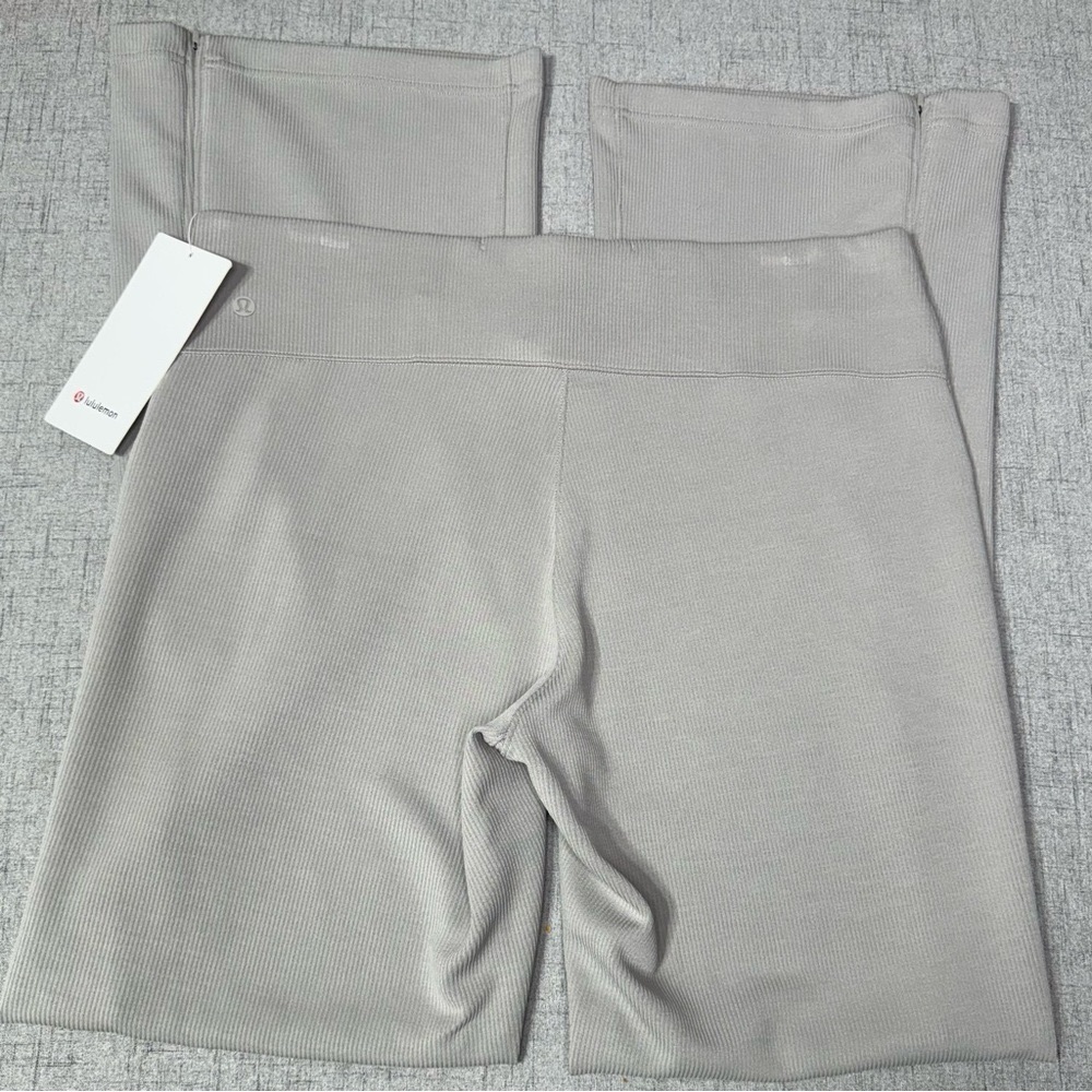 Lululemon Brushed Softstreme Ribbed Zip Flared Athletic Pants Riverstone 14 NWT - Picture 9 of 11